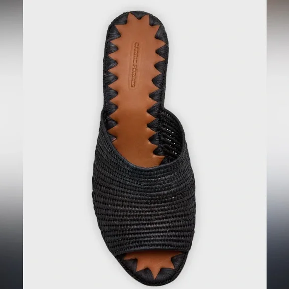 Carrie Forbes Karim Woven Raffia Wedge Slide - Picture 2 of 8